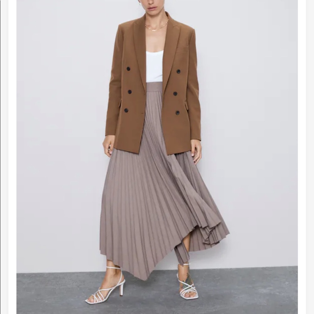 Zara asymmetric pleated skirt